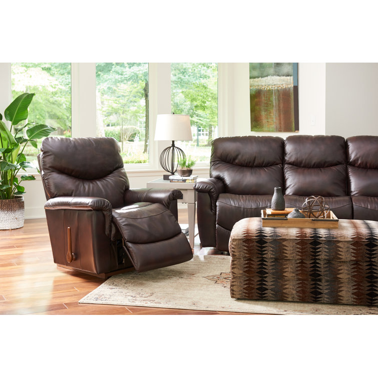 La Z Boy James Leather Match Rocking Recliner Reviews Wayfair